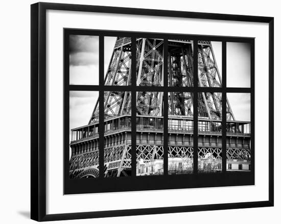 Window View - Close Up of Eiffel Tower - Paris - France - Europe-Philippe Hugonnard-Framed Photographic Print
