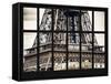 Window View - Close Up of Eiffel Tower - Paris - France - Europe-Philippe Hugonnard-Framed Stretched Canvas