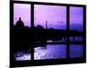 Window View - Color Sunset in Paris with the Eiffel Tower and the Seine River - France - Europe-Philippe Hugonnard-Mounted Photographic Print