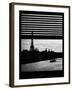 Window View - Color Sunset in Paris with the Eiffel Tower and the Seine River - France - Europe-Philippe Hugonnard-Framed Photographic Print