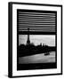 Window View - Color Sunset in Paris with the Eiffel Tower and the Seine River - France - Europe-Philippe Hugonnard-Framed Photographic Print