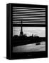 Window View - Color Sunset in Paris with the Eiffel Tower and the Seine River - France - Europe-Philippe Hugonnard-Framed Stretched Canvas