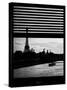 Window View - Color Sunset in Paris with the Eiffel Tower and the Seine River - France - Europe-Philippe Hugonnard-Stretched Canvas