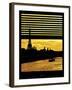 Window View - Color Sunset in Paris with the Eiffel Tower and the Seine River - France - Europe-Philippe Hugonnard-Framed Photographic Print