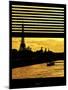 Window View - Color Sunset in Paris with the Eiffel Tower and the Seine River - France - Europe-Philippe Hugonnard-Mounted Photographic Print