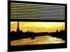 Window View - Color Sunset in Paris with the Eiffel Tower and the Seine River - France - Europe-Philippe Hugonnard-Mounted Photographic Print