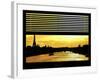 Window View - Color Sunset in Paris with the Eiffel Tower and the Seine River - France - Europe-Philippe Hugonnard-Framed Photographic Print