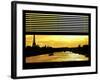 Window View - Color Sunset in Paris with the Eiffel Tower and the Seine River - France - Europe-Philippe Hugonnard-Framed Photographic Print