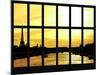 Window View - Color Sunset in Paris with the Eiffel Tower and the Seine River - France - Europe-Philippe Hugonnard-Mounted Photographic Print