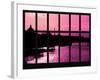 Window View - Color Sunset in Paris with the Eiffel Tower and the Seine River - France - Europe-Philippe Hugonnard-Framed Photographic Print