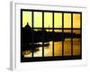 Window View - Color Sunset in Paris with the Eiffel Tower and the Seine River - France - Europe-Philippe Hugonnard-Framed Photographic Print