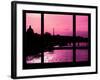 Window View - Color Sunset in Paris with the Eiffel Tower and the Seine River - France - Europe-Philippe Hugonnard-Framed Photographic Print