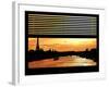 Window View - Color Sunset in Paris with the Eiffel Tower and the Seine River - France - Europe-Philippe Hugonnard-Framed Photographic Print