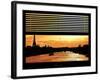 Window View - Color Sunset in Paris with the Eiffel Tower and the Seine River - France - Europe-Philippe Hugonnard-Framed Photographic Print