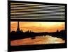 Window View - Color Sunset in Paris with the Eiffel Tower and the Seine River - France - Europe-Philippe Hugonnard-Mounted Photographic Print