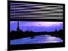 Window View - Color Sunset in Paris with the Eiffel Tower and the Seine River - France - Europe-Philippe Hugonnard-Mounted Photographic Print