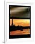 Window View - Color Sunset in Paris with the Eiffel Tower and the Seine River - France - Europe-Philippe Hugonnard-Framed Photographic Print