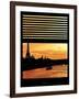 Window View - Color Sunset in Paris with the Eiffel Tower and the Seine River - France - Europe-Philippe Hugonnard-Framed Photographic Print