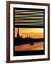 Window View - Color Sunset in Paris with the Eiffel Tower and the Seine River - France - Europe-Philippe Hugonnard-Framed Photographic Print