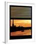 Window View - Color Sunset in Paris with the Eiffel Tower and the Seine River - France - Europe-Philippe Hugonnard-Framed Premium Photographic Print