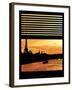 Window View - Color Sunset in Paris with the Eiffel Tower and the Seine River - France - Europe-Philippe Hugonnard-Framed Premium Photographic Print