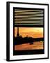 Window View - Color Sunset in Paris with the Eiffel Tower and the Seine River - France - Europe-Philippe Hugonnard-Framed Premium Photographic Print