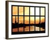 Window View - Color Sunset in Paris with the Eiffel Tower and the Seine River - France - Europe-Philippe Hugonnard-Framed Photographic Print