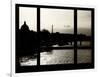 Window View - Color Sunset in Paris with the Eiffel Tower and the Seine River - France - Europe-Philippe Hugonnard-Framed Photographic Print