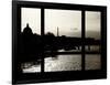 Window View - Color Sunset in Paris with the Eiffel Tower and the Seine River - France - Europe-Philippe Hugonnard-Framed Photographic Print