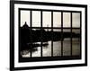 Window View - Color Sunset in Paris with the Eiffel Tower and the Seine River - France - Europe-Philippe Hugonnard-Framed Photographic Print