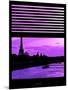 Window View - Color Sunset in Paris with the Eiffel Tower and the Seine River - France - Europe-Philippe Hugonnard-Mounted Photographic Print