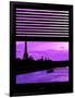 Window View - Color Sunset in Paris with the Eiffel Tower and the Seine River - France - Europe-Philippe Hugonnard-Framed Photographic Print