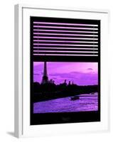 Window View - Color Sunset in Paris with the Eiffel Tower and the Seine River - France - Europe-Philippe Hugonnard-Framed Photographic Print