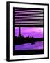 Window View - Color Sunset in Paris with the Eiffel Tower and the Seine River - France - Europe-Philippe Hugonnard-Framed Photographic Print