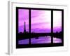 Window View - Color Sunset in Paris with the Eiffel Tower and the Seine River - France - Europe-Philippe Hugonnard-Framed Photographic Print