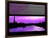 Window View - Color Sunset in Paris with the Eiffel Tower and the Seine River - France - Europe-Philippe Hugonnard-Framed Photographic Print