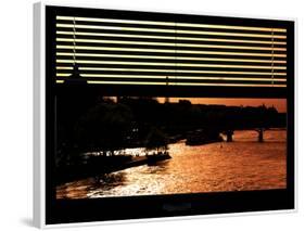 Window View - Color Sunset in Paris with the Eiffel Tower and the Seine River - France - Europe-Philippe Hugonnard-Framed Photographic Print