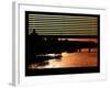 Window View - Color Sunset in Paris with the Eiffel Tower and the Seine River - France - Europe-Philippe Hugonnard-Framed Photographic Print