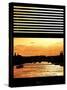 Window View - Color Sunset in Paris with the Seine River - France - Europe-Philippe Hugonnard-Stretched Canvas