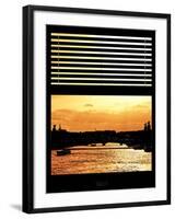 Window View - Color Sunset in Paris with the Seine River - France - Europe-Philippe Hugonnard-Framed Photographic Print