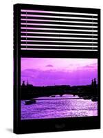 Window View - Color Sunset in Paris with the Seine River - France - Europe-Philippe Hugonnard-Stretched Canvas