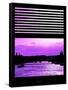 Window View - Color Sunset in Paris with the Seine River - France - Europe-Philippe Hugonnard-Framed Stretched Canvas