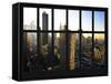 Window View - Empire State Building and New Yorker Hotel - 42nd Street - Manhattan - New York City-Philippe Hugonnard-Framed Stretched Canvas