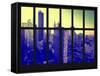 Window View - Empire State Building and New Yorker Hotel - 42nd Street - Manhattan - New York City-Philippe Hugonnard-Framed Stretched Canvas