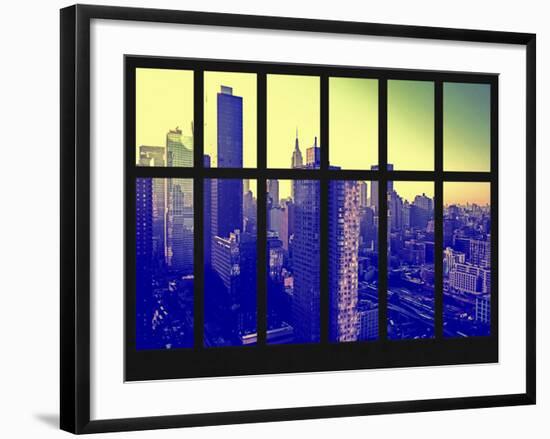 Window View - Empire State Building and New Yorker Hotel - 42nd Street - Manhattan - New York City-Philippe Hugonnard-Framed Photographic Print