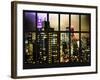 Window View - Empire State Building and New Yorker Hotel by Foggy Night - Manhattan - NYC-Philippe Hugonnard-Framed Photographic Print