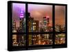 Window View, Empire State Building and New Yorker Hotel Views by Night, Times Square, NYC-Philippe Hugonnard-Stretched Canvas