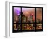 Window View, Empire State Building and New Yorker Hotel Views by Night, Times Square, NYC-Philippe Hugonnard-Framed Premium Photographic Print