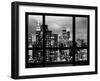 Window View, Empire State Building and New Yorker Hotel Views by Night, Times Square, NYC-Philippe Hugonnard-Framed Photographic Print