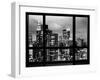 Window View, Empire State Building and New Yorker Hotel Views by Night, Times Square, NYC-Philippe Hugonnard-Framed Photographic Print